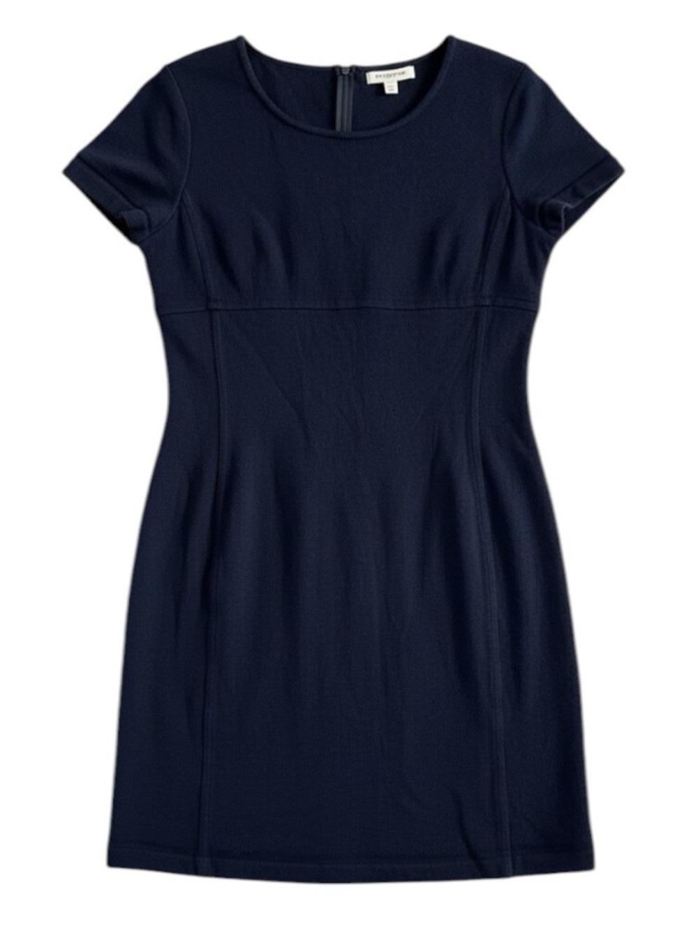 St. John Collection Santana Knit Empire Dress Navy Blue Size 14 EUC